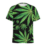 Watercolor Marijuana Leaf Pattern Print Men's Sports T-Shirt