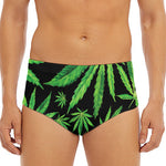 Watercolor Marijuana Leaf Pattern Print Men's Triangle Swim Briefs