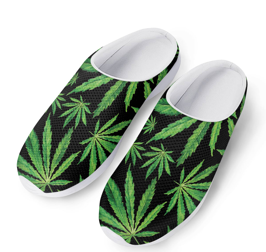 Watercolor Marijuana Leaf Pattern Print Mesh Casual Shoes
