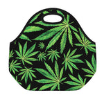 Watercolor Marijuana Leaf Pattern Print Neoprene Lunch Bag