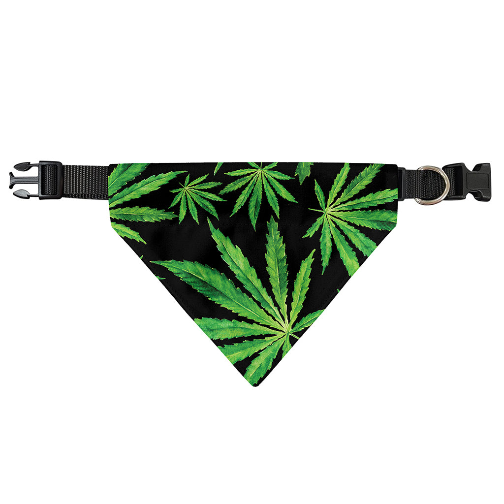Watercolor Marijuana Leaf Pattern Print Over The Collar Dog Bandana
