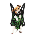 Watercolor Marijuana Leaf Pattern Print Pet Carrier Backpack