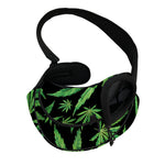 Watercolor Marijuana Leaf Pattern Print Pet Sling Carrier