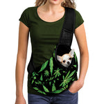 Watercolor Marijuana Leaf Pattern Print Pet Sling Carrier