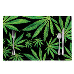 Watercolor Marijuana Leaf Pattern Print Placemat