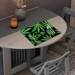Watercolor Marijuana Leaf Pattern Print Placemat