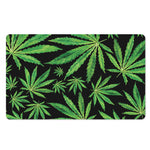 Watercolor Marijuana Leaf Pattern Print Polyester Doormat