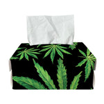 Watercolor Marijuana Leaf Pattern Print Rectangle Tissue Box Cover