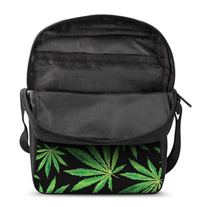 Watercolor Marijuana Leaf Pattern Print Rectangular Crossbody Bag