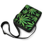 Watercolor Marijuana Leaf Pattern Print Rectangular Crossbody Bag