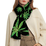Watercolor Marijuana Leaf Pattern Print Scarf