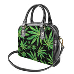 Watercolor Marijuana Leaf Pattern Print Shoulder Handbag