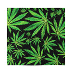 Watercolor Marijuana Leaf Pattern Print Silk Bandana