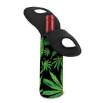 Watercolor Marijuana Leaf Pattern Print Single Neoprene Wine Tote