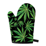 Watercolor Marijuana Leaf Pattern Print Single Oven Mitt