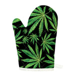 Watercolor Marijuana Leaf Pattern Print Single Oven Mitt