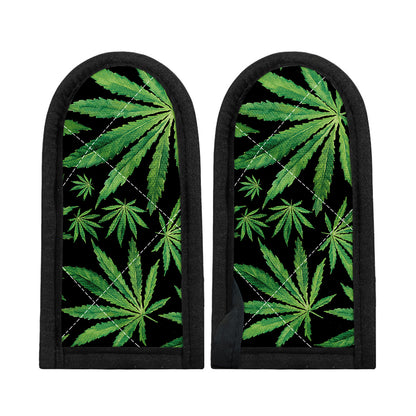 Watercolor Marijuana Leaf Pattern Print Skillet Handle Cover