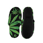 Watercolor Marijuana Leaf Pattern Print Slippers