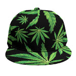 Watercolor Marijuana Leaf Pattern Print Snapback Cap