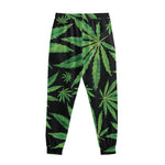 Watercolor Marijuana Leaf Pattern Print Sweatpants