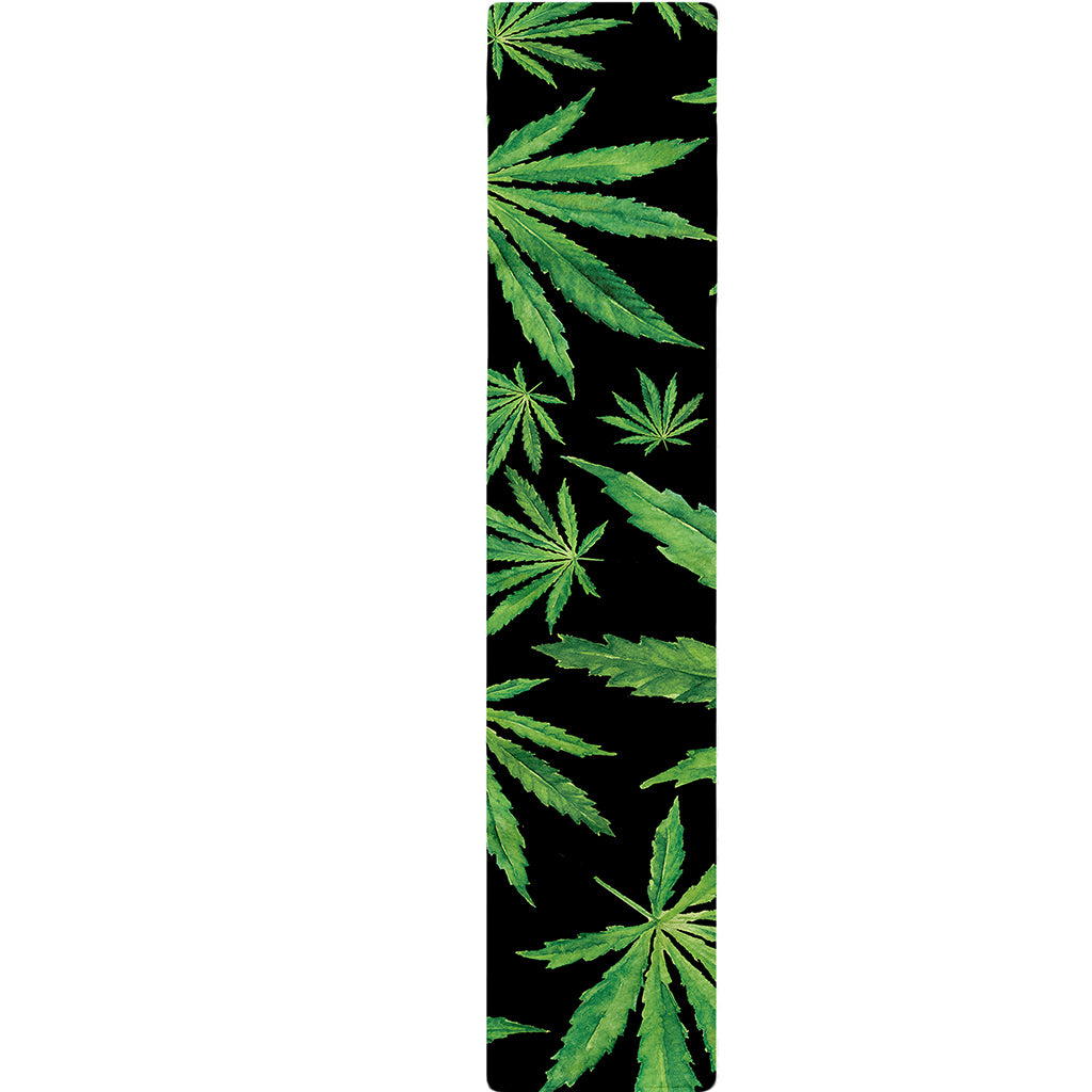 Watercolor Marijuana Leaf Pattern Print Table Runner