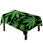 Watercolor Marijuana Leaf Pattern Print Tablecloth