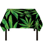 Watercolor Marijuana Leaf Pattern Print Tablecloth