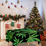 Watercolor Marijuana Leaf Pattern Print Tablecloth