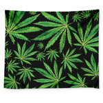 Watercolor Marijuana Leaf Pattern Print Tapestry