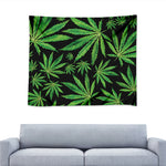 Watercolor Marijuana Leaf Pattern Print Tapestry
