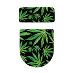 Watercolor Marijuana Leaf Pattern Print Toilet Lid And Tank Cover Set