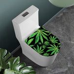 Watercolor Marijuana Leaf Pattern Print Toilet Lid Cover