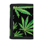 Watercolor Marijuana Leaf Pattern Print Trifold Wallet