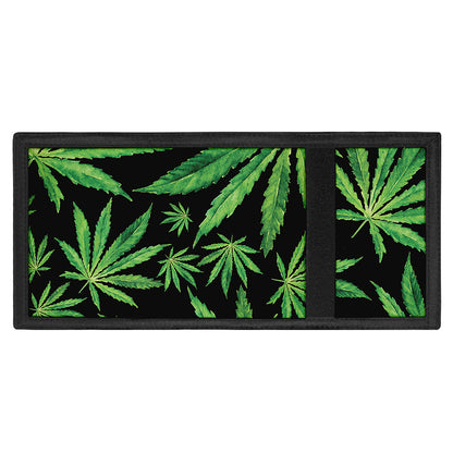 Watercolor Marijuana Leaf Pattern Print Trifold Wallet