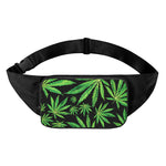 Watercolor Marijuana Leaf Pattern Print Waist Bag