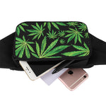 Watercolor Marijuana Leaf Pattern Print Waist Bag