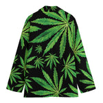 Watercolor Marijuana Leaf Pattern Print Women's Blazer