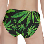 Watercolor Marijuana Leaf Pattern Print Women's Panties