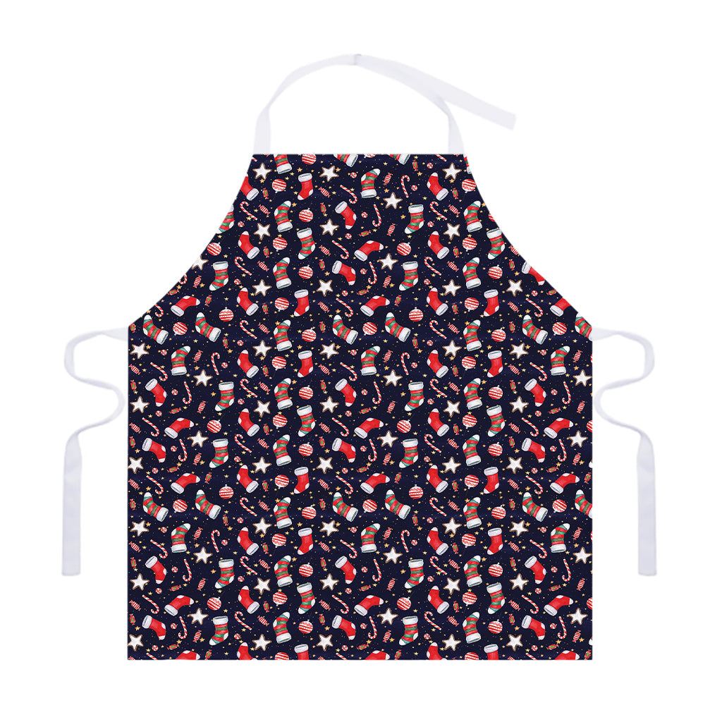 Watercolor Merry Christmas Pattern Print Adjustable Apron