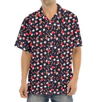 Watercolor Merry Christmas Pattern Print Aloha Shirt