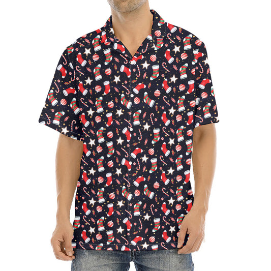 Watercolor Merry Christmas Pattern Print Aloha Shirt