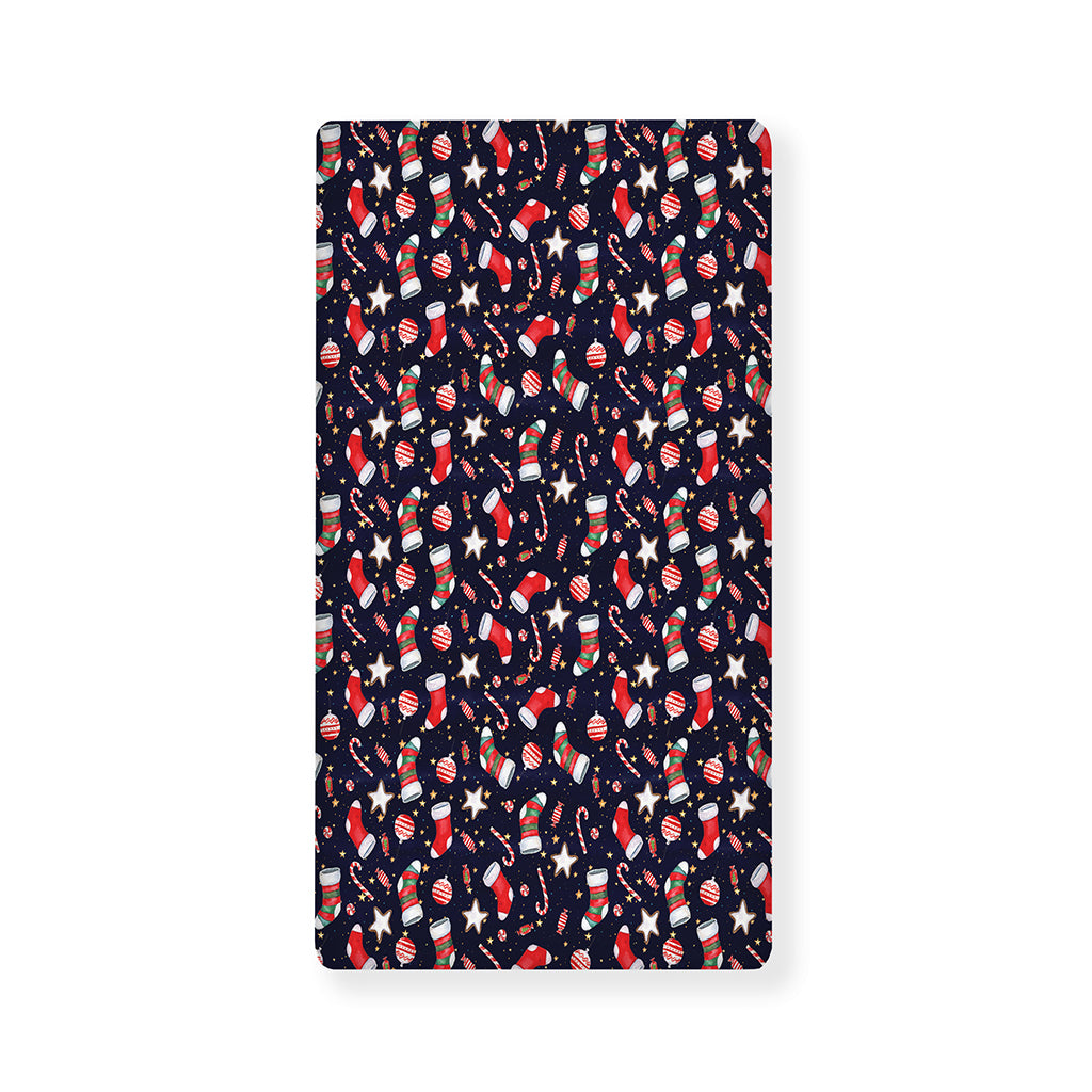 Watercolor Merry Christmas Pattern Print Baby Crib Sheet