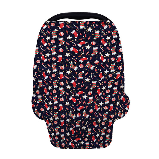 Watercolor Merry Christmas Pattern Print Baby Seat Cover