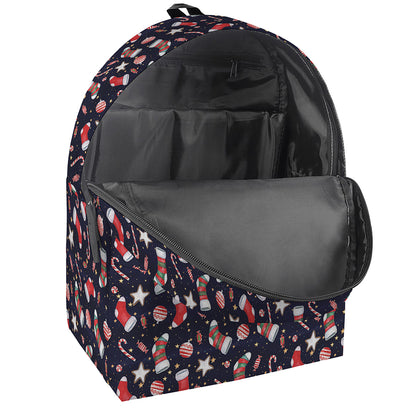 Watercolor Merry Christmas Pattern Print Backpack