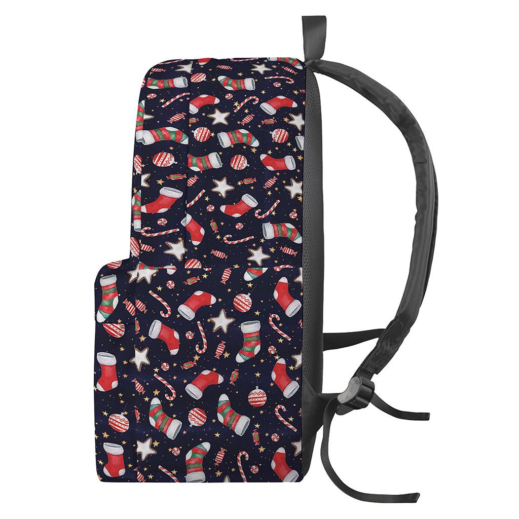 Watercolor Merry Christmas Pattern Print Backpack