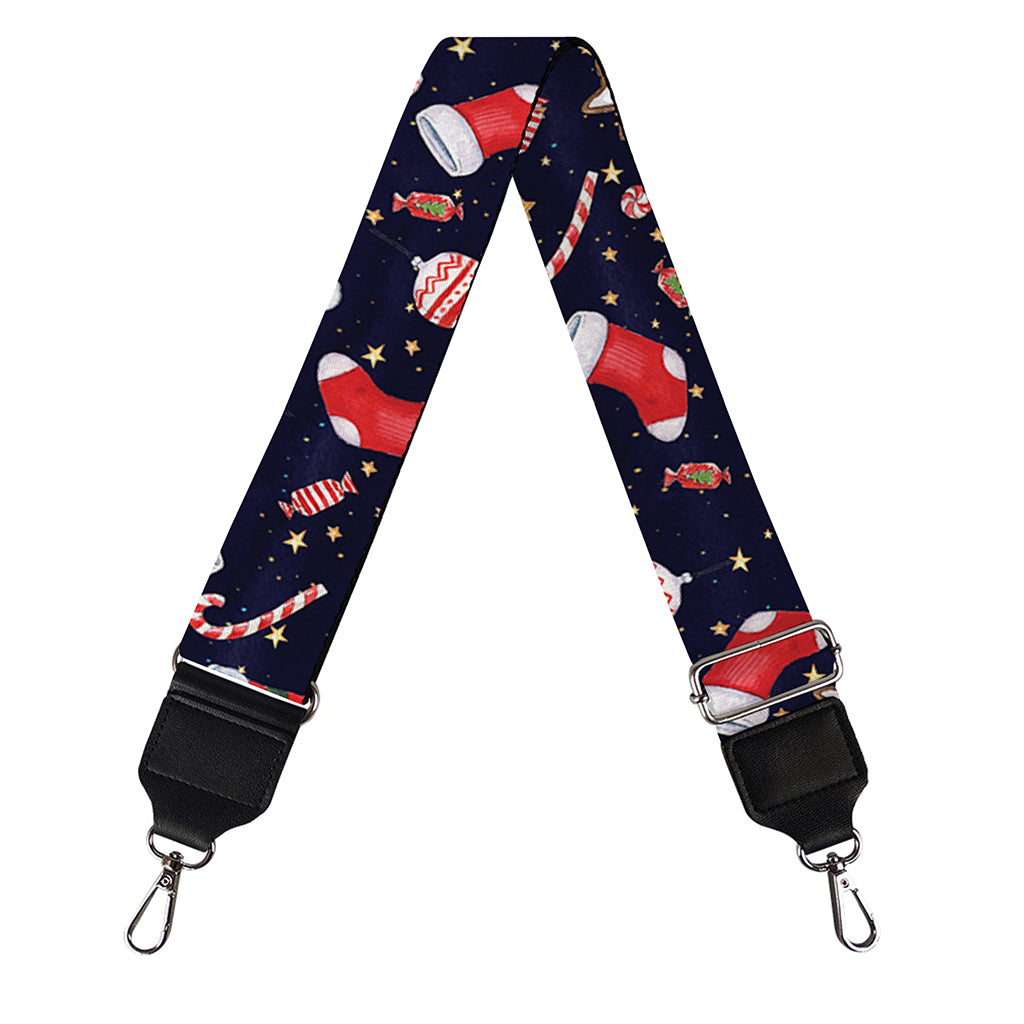 Watercolor Merry Christmas Pattern Print Bag Strap