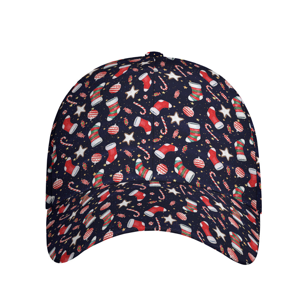 Watercolor Merry Christmas Pattern Print Baseball Cap