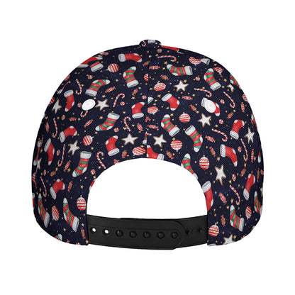 Watercolor Merry Christmas Pattern Print Baseball Cap