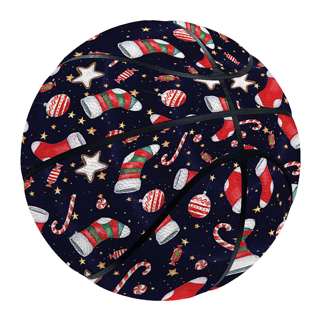 Watercolor Merry Christmas Pattern Print Basketball