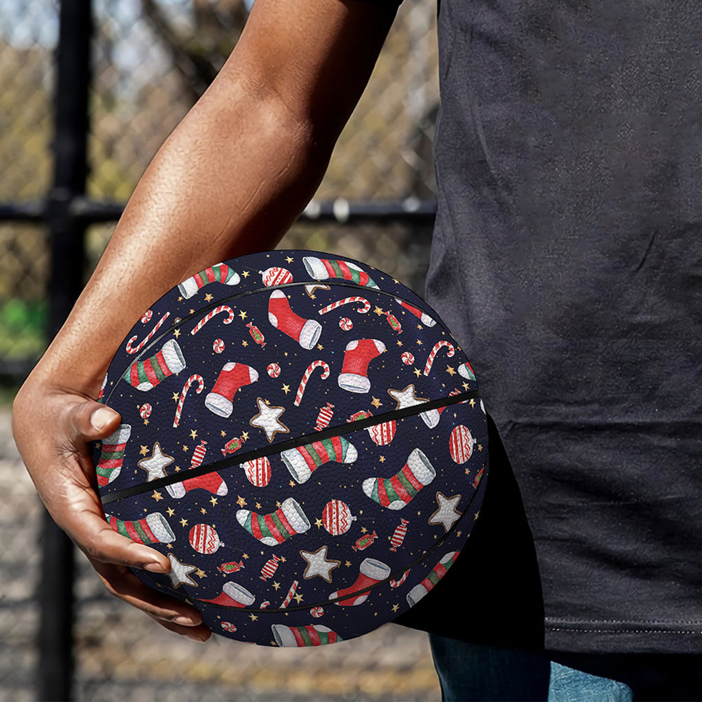 Watercolor Merry Christmas Pattern Print Basketball